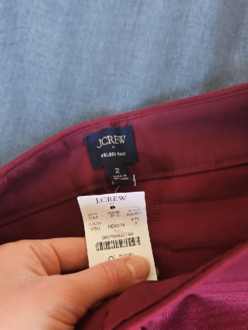 J. Crew Factory Raspberry-Red Cropped Flare Kelsey Pants - Picture 3 of 6